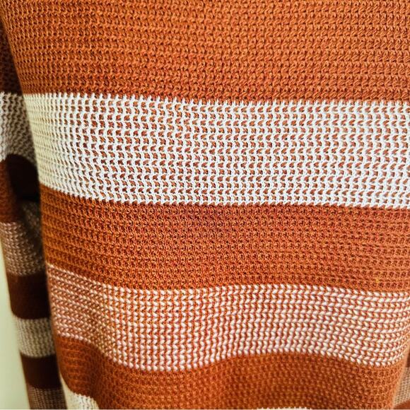 Market & Spruce Size Large Tawnee Cotton Waffle Stitch Sweater Neutral Layering - Picture 5 of 15